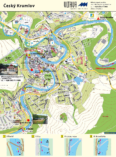 Map of the Vltava River - Český Krumlov